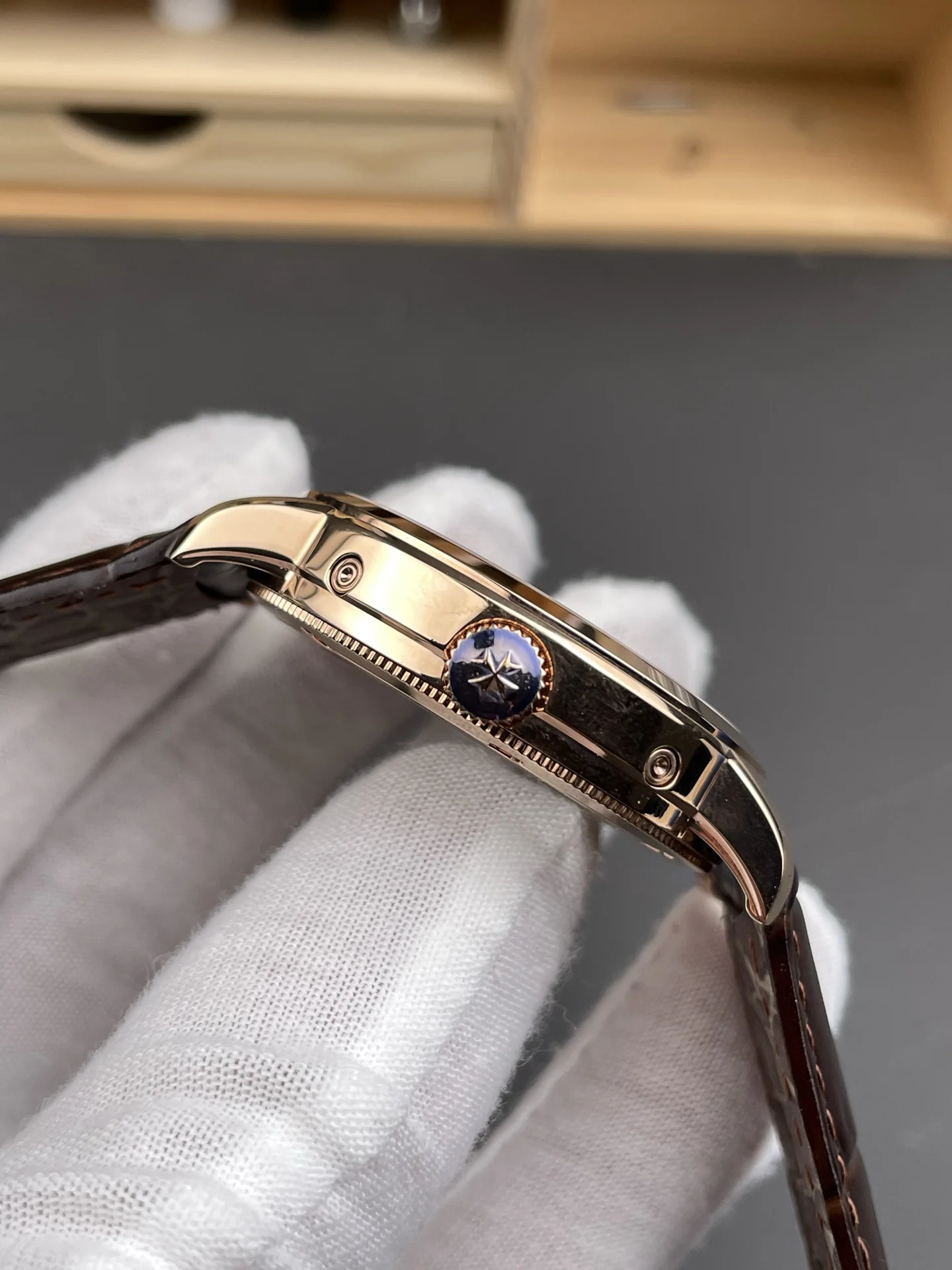 Vacheron Constantin Rose Gold White Dial — photographed off the sweep