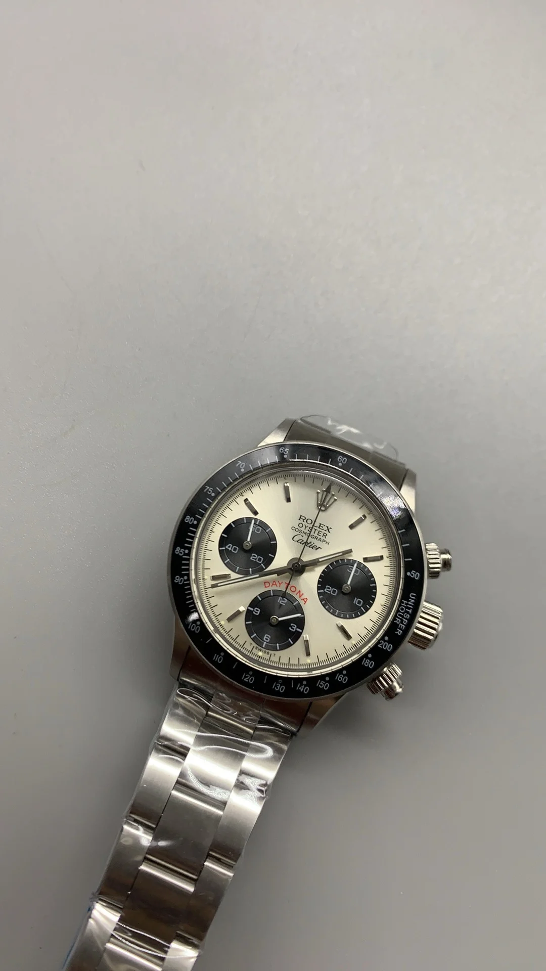 vintage Daytona, Cartier printing, manual wind — photographed off the sweep