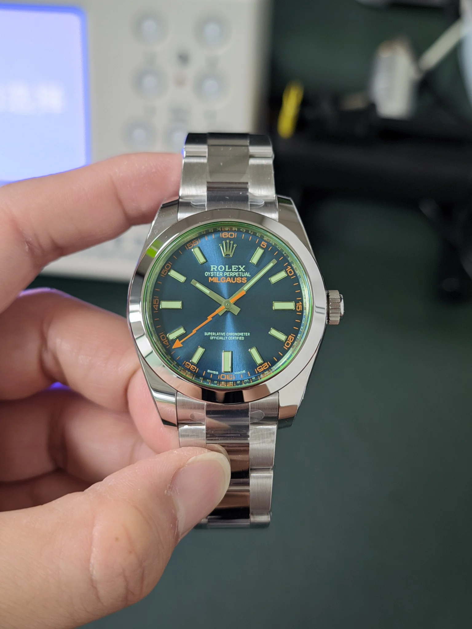VS New Green Glass Lightning Needle Dandong 3131 Movement 40MM No