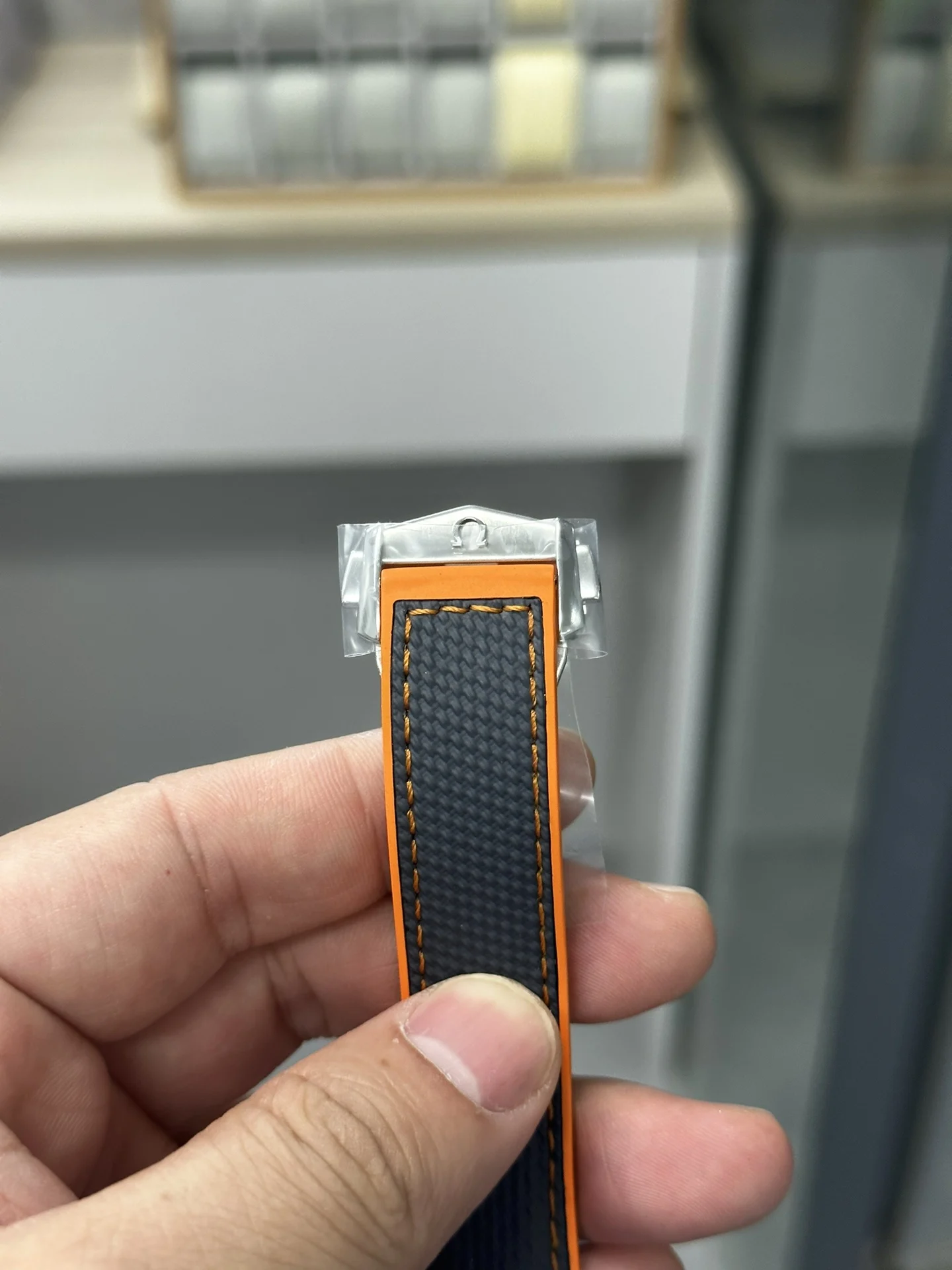 VS New Grey Titanium 4-in-1 Orange Rubber Strap 8900 Integrated — photographed off the sweep