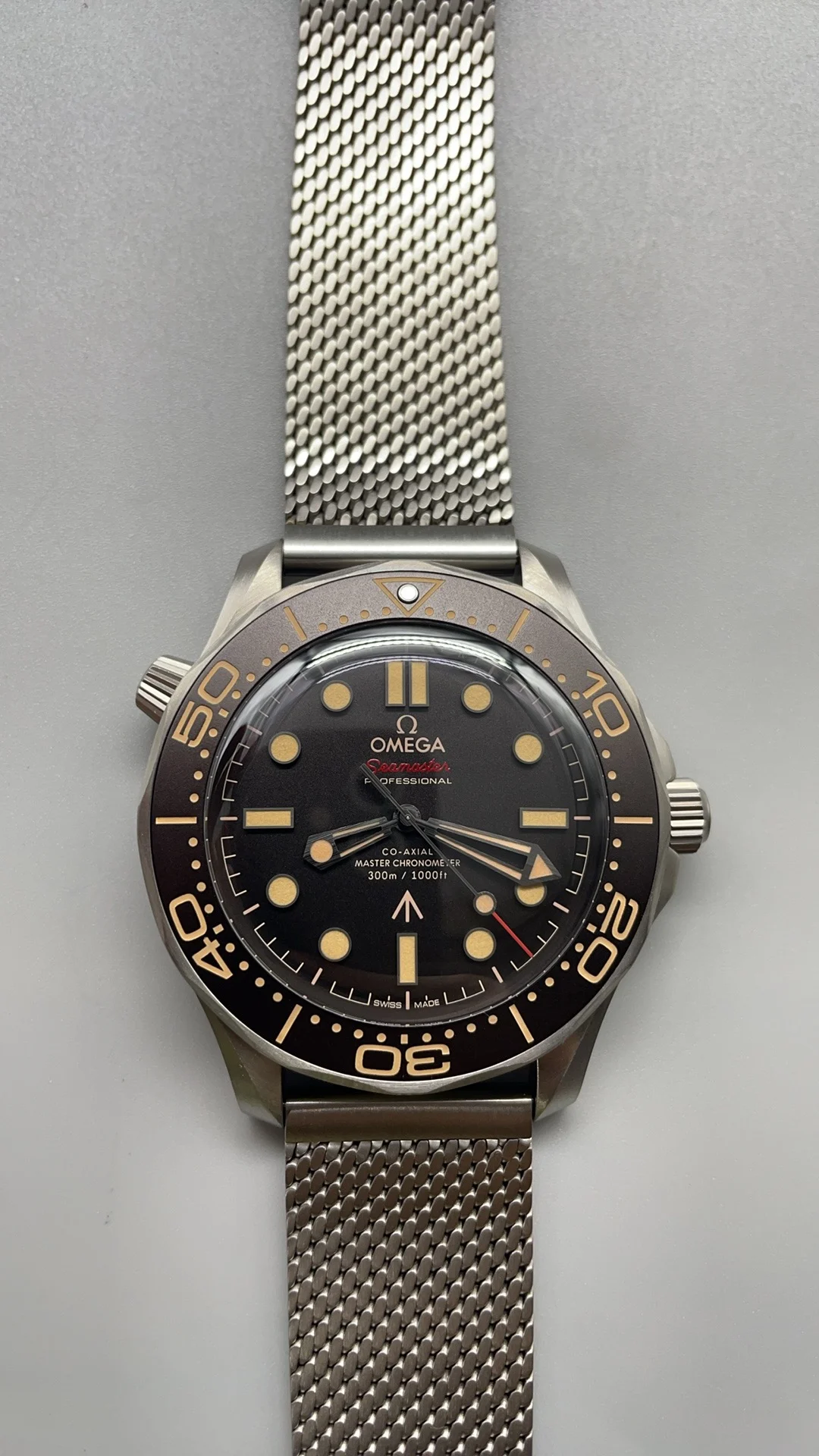 VSF, 007 Flawless, Titanium, New Movement — photographed off the sweep