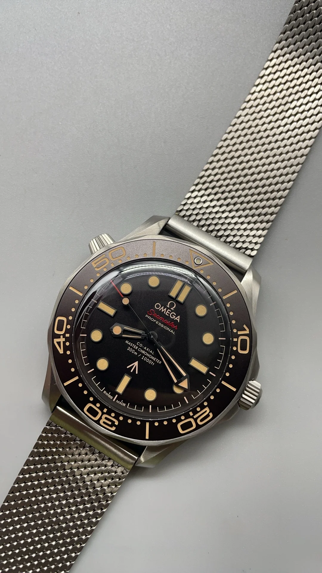 VSF, 007 Flawless, Titanium, New Movement — photographed off the sweep