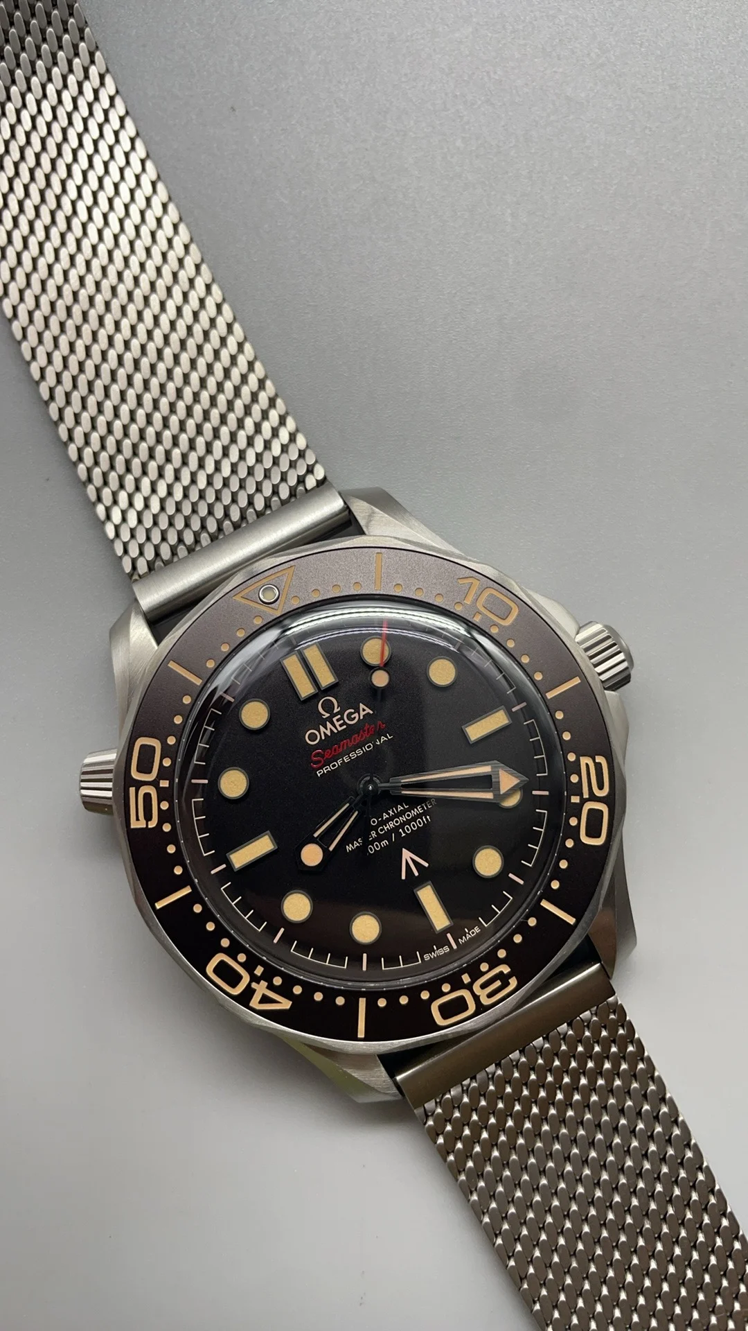 VSF, 007 Flawless, Titanium, New Movement — photographed off the sweep