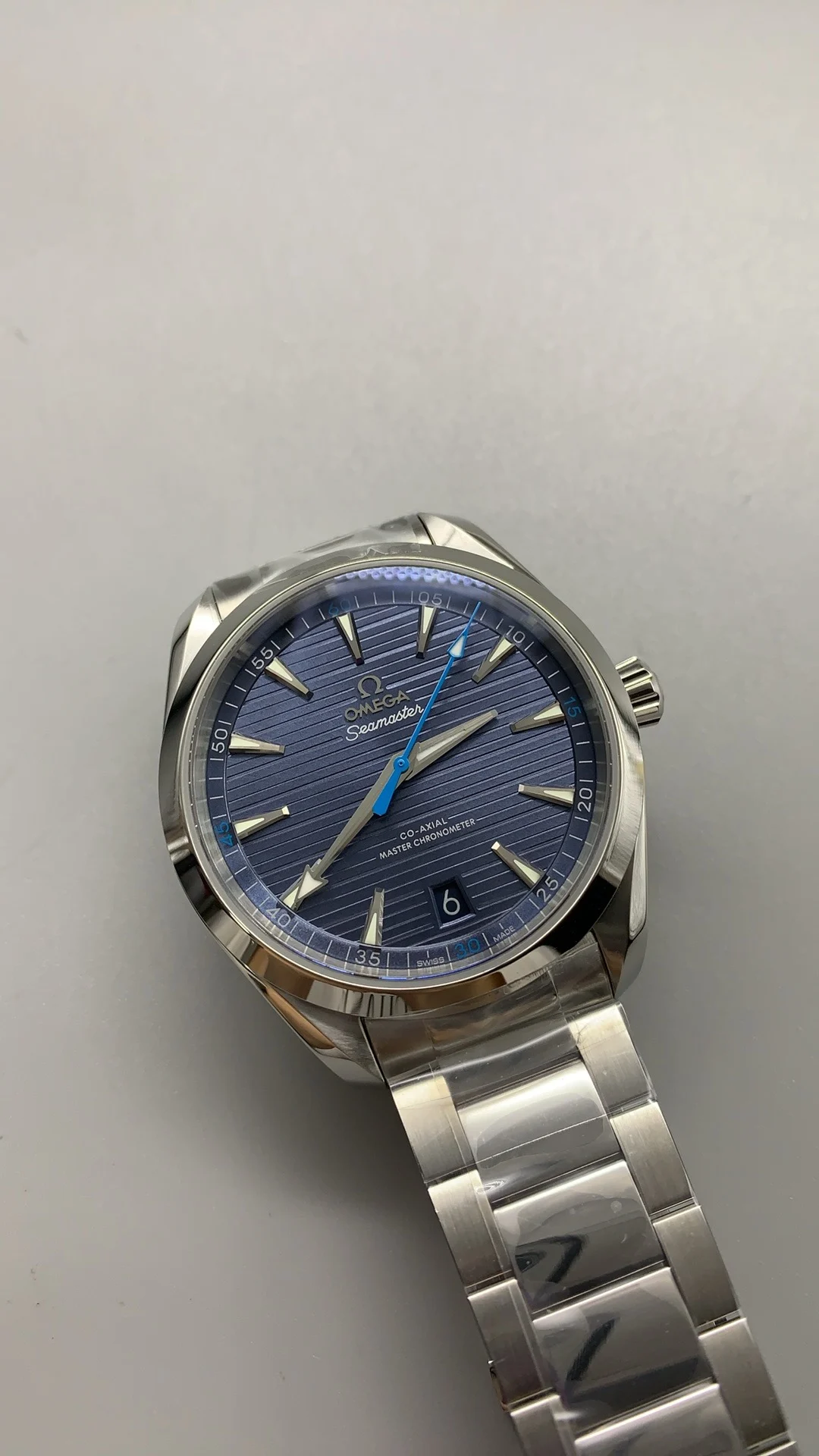 Vsf, 41mm, light blue teak — photographed off the sweep
