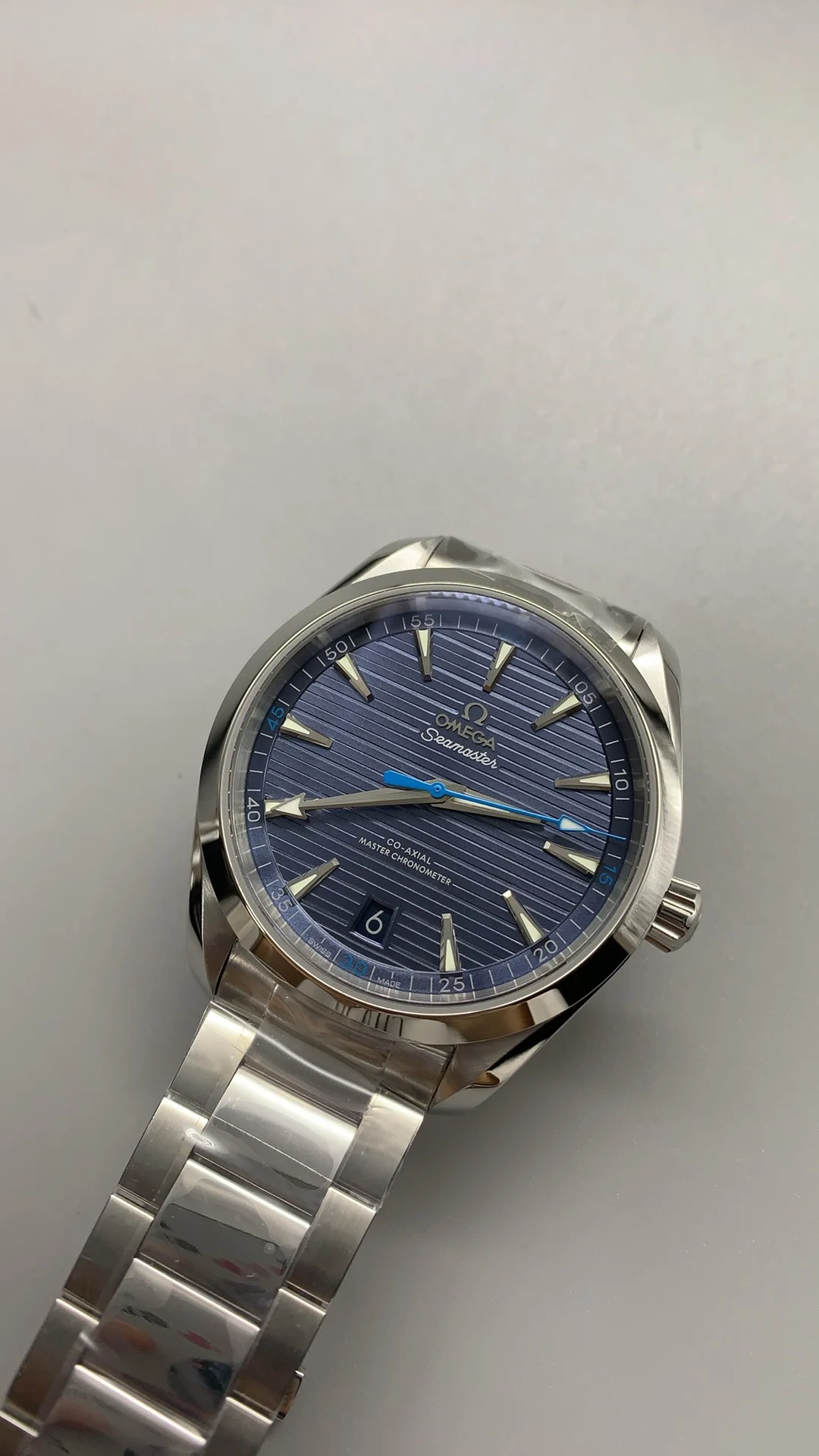 Vsf, 41mm, light blue teak — photographed off the sweep