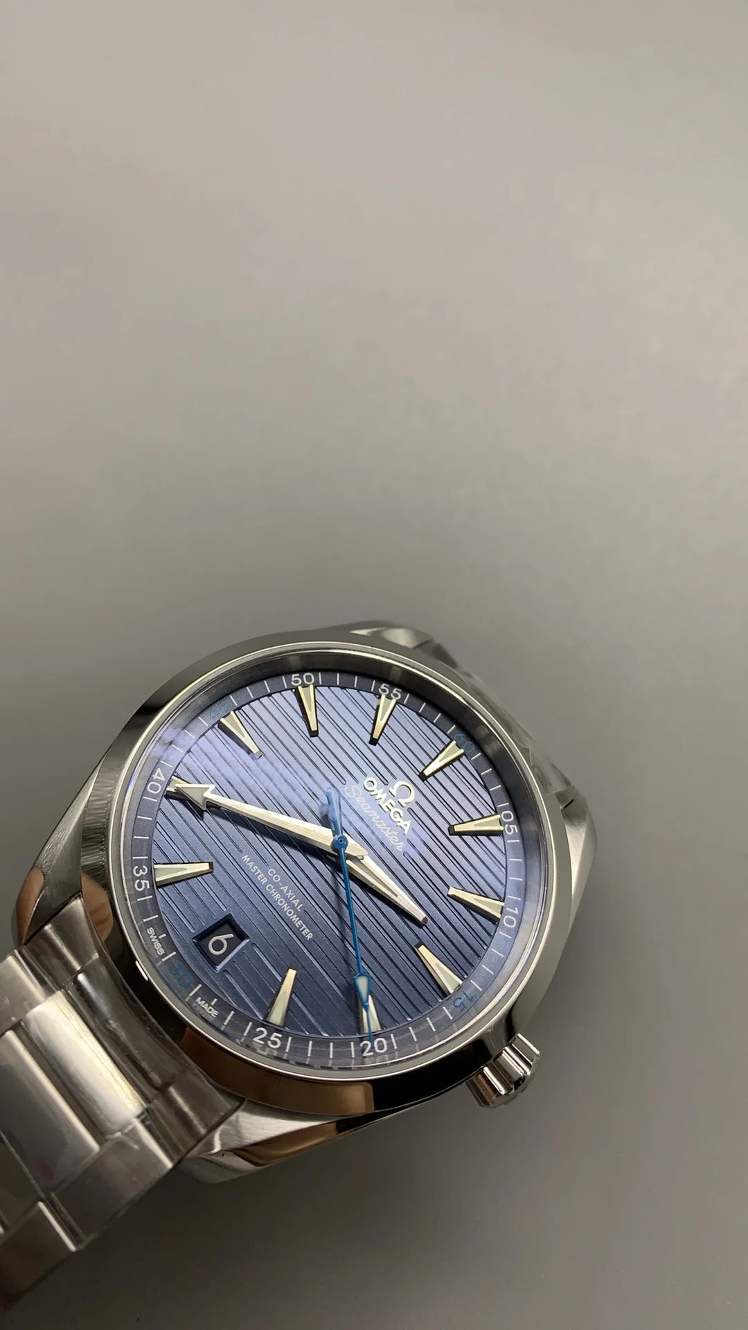 Vsf, 41mm, light blue teak — photographed off the sweep