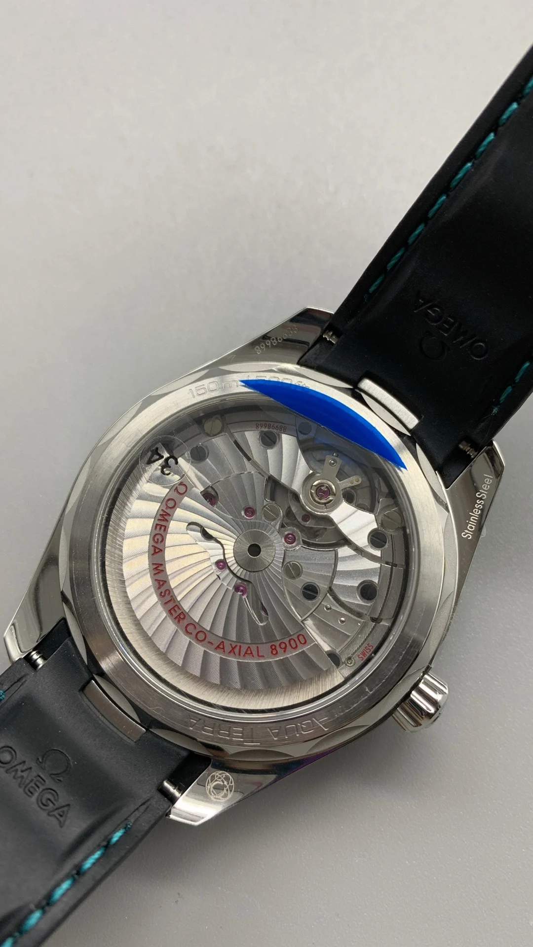 VSF, 41mm, teak and turquoise, rubber strap — photographed off the sweep