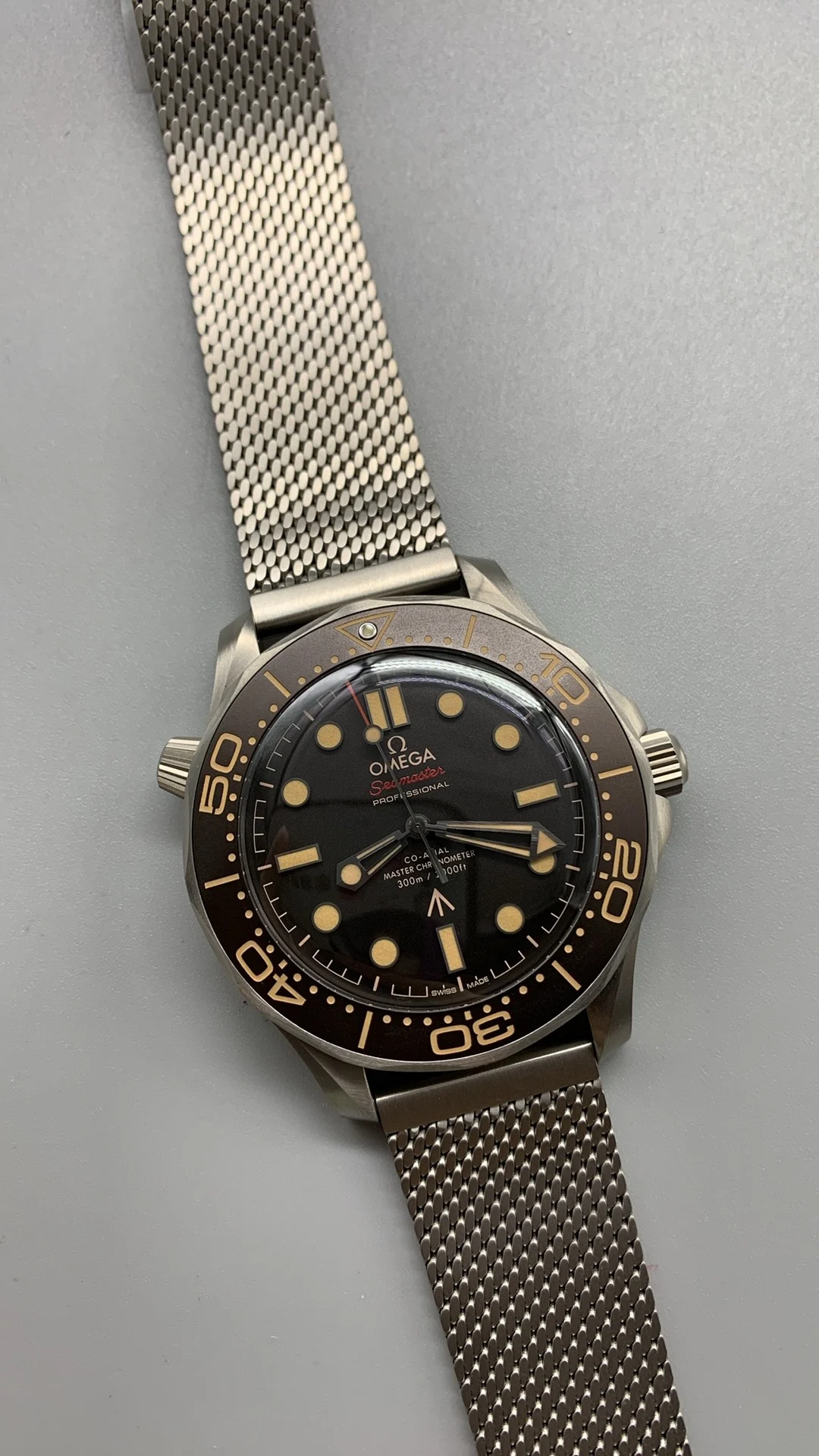 VSF, Flawless 007, Titanium, New Movement — photographed off the sweep