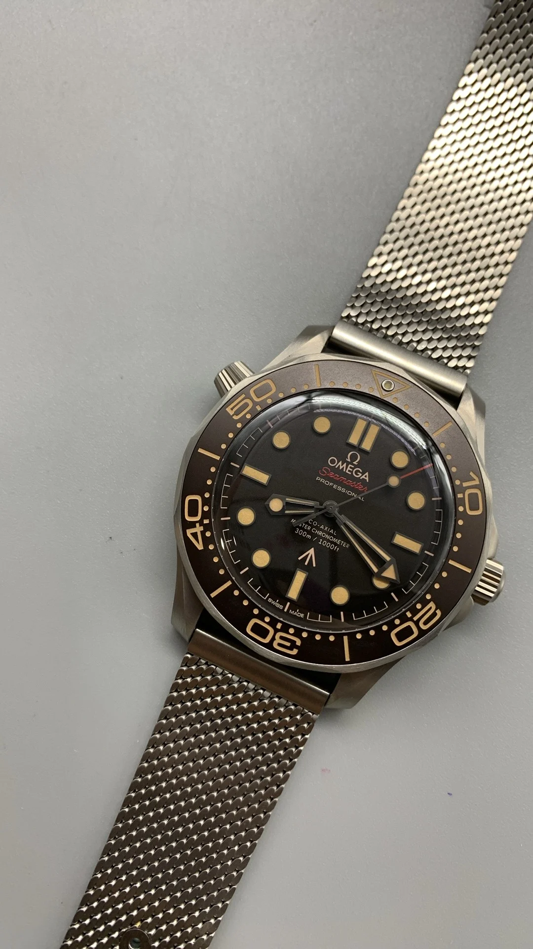 VSF, Flawless 007, Titanium, New Movement — photographed off the sweep
