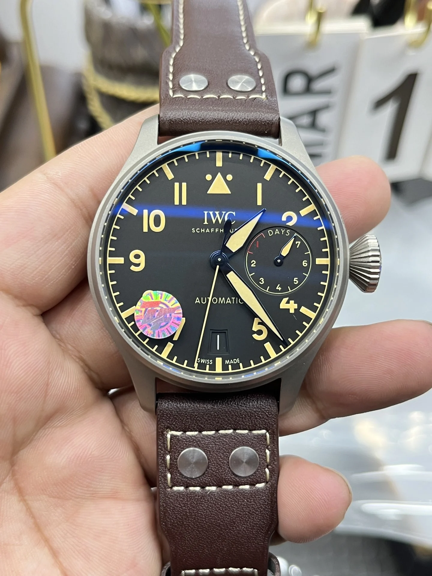 ZF titanium case, 46mm*16mm, Cal.51111 mechanical — photographed off the sweep
