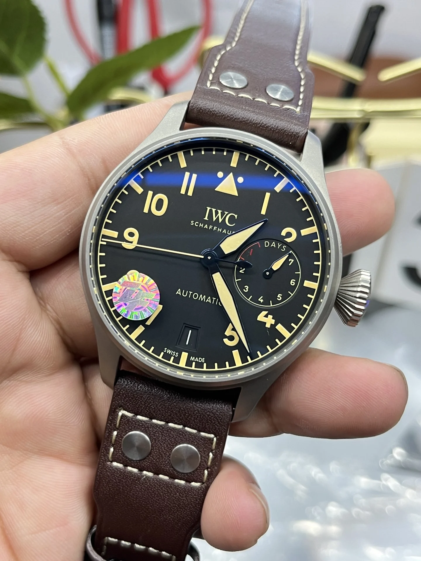 ZF titanium case, 46mm*16mm, Cal.51111 mechanical — photographed off the sweep