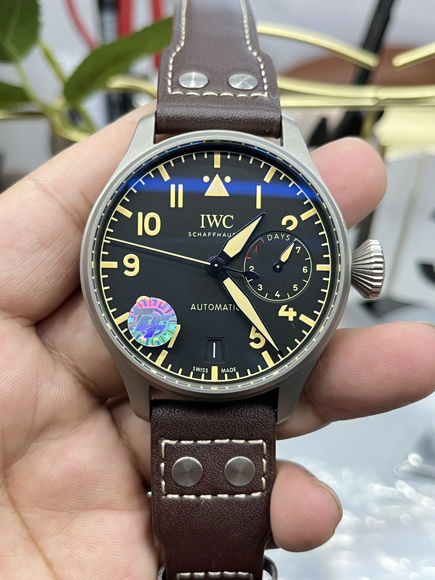 ZF titanium case, 46mm*16mm, Cal.51111 mechanical — photographed off the sweep