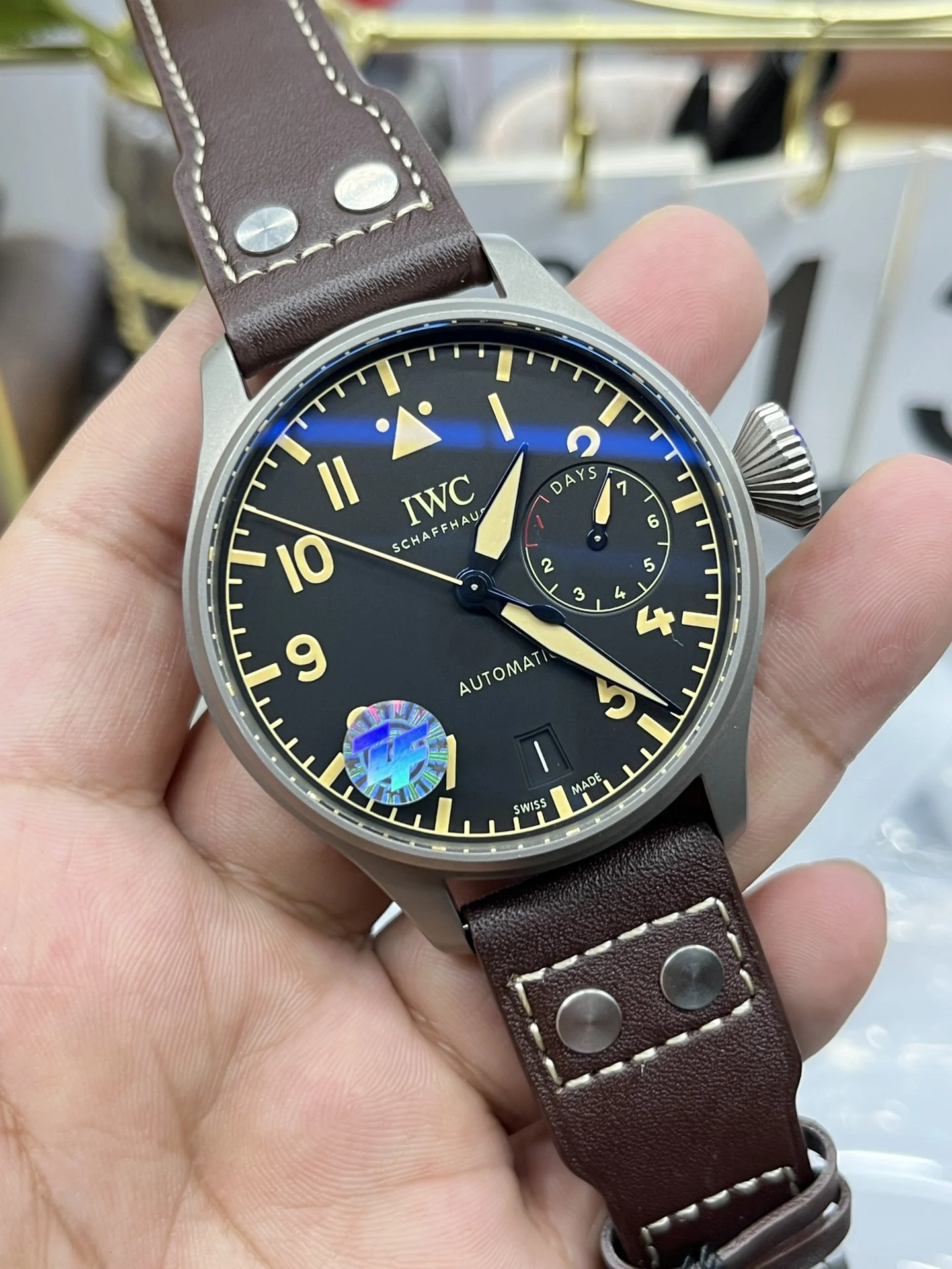 ZF titanium case, 46mm*16mm, Cal.51111 mechanical — photographed off the sweep